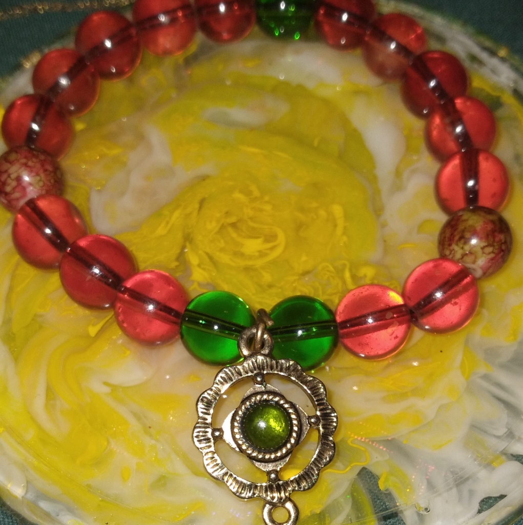 A Beautiful Glass And Marble Bracelet